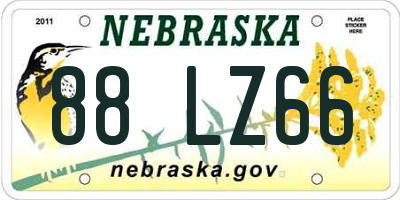 NE license plate 88LZ66