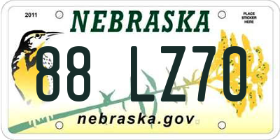 NE license plate 88LZ70