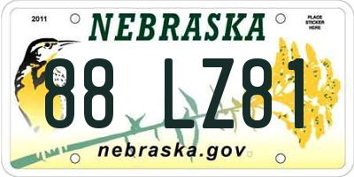 NE license plate 88LZ81
