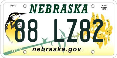 NE license plate 88LZ82