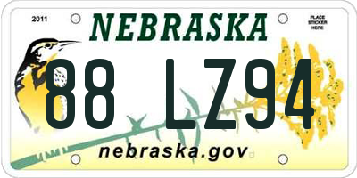 NE license plate 88LZ94