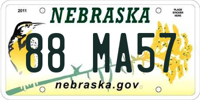 NE license plate 88MA57