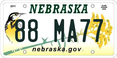 NE license plate 88MA77