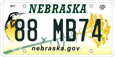 NE license plate 88MB74