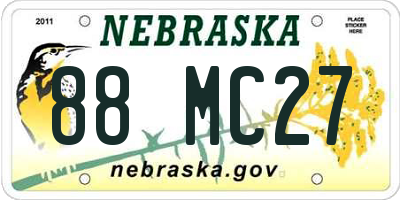 NE license plate 88MC27