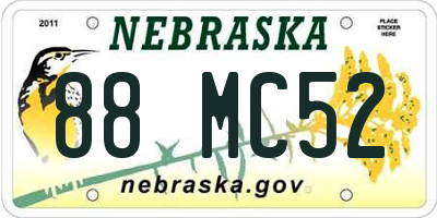 NE license plate 88MC52