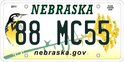 NE license plate 88MC55