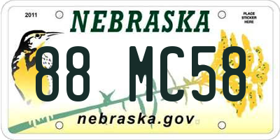 NE license plate 88MC58