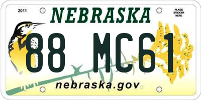 NE license plate 88MC61