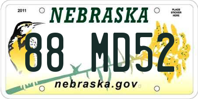 NE license plate 88MD52