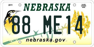 NE license plate 88ME14