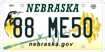 NE license plate 88ME50