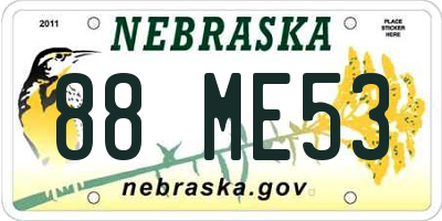 NE license plate 88ME53