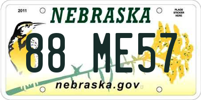NE license plate 88ME57