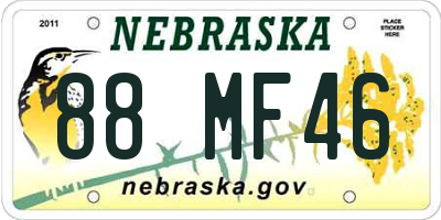 NE license plate 88MF46
