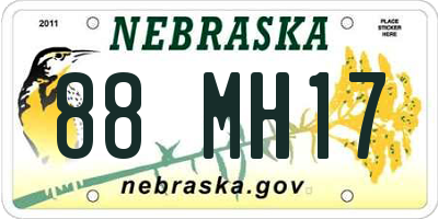 NE license plate 88MH17