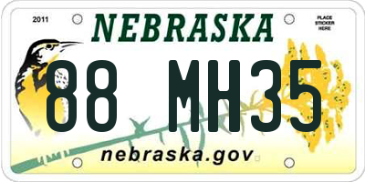 NE license plate 88MH35