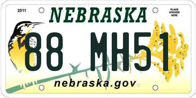 NE license plate 88MH51