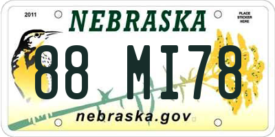 NE license plate 88MI78