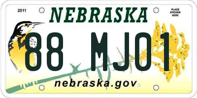 NE license plate 88MJ01
