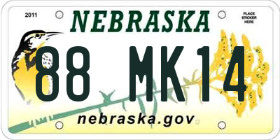 NE license plate 88MK14