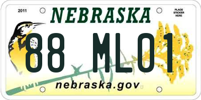 NE license plate 88ML01