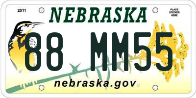 NE license plate 88MM55