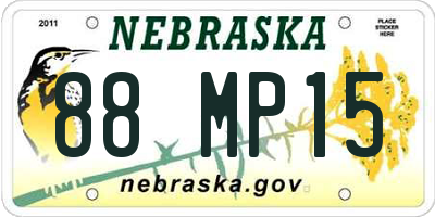 NE license plate 88MP15