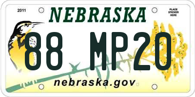 NE license plate 88MP20