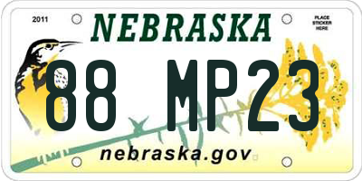 NE license plate 88MP23