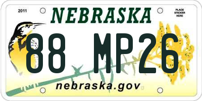 NE license plate 88MP26