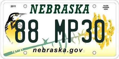NE license plate 88MP30