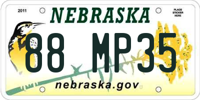 NE license plate 88MP35