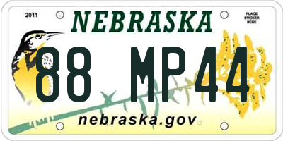 NE license plate 88MP44
