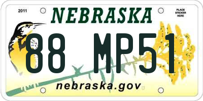NE license plate 88MP51