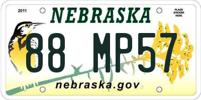 NE license plate 88MP57