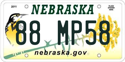 NE license plate 88MP58