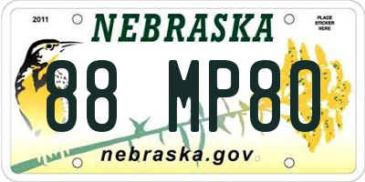 NE license plate 88MP80