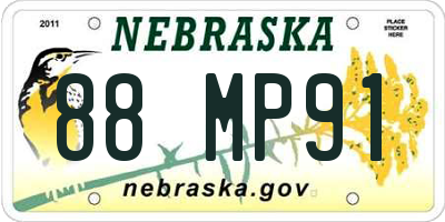 NE license plate 88MP91