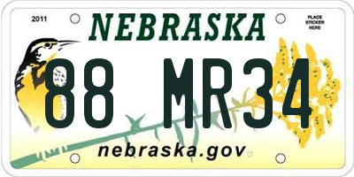 NE license plate 88MR34