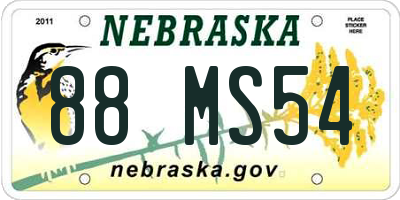 NE license plate 88MS54