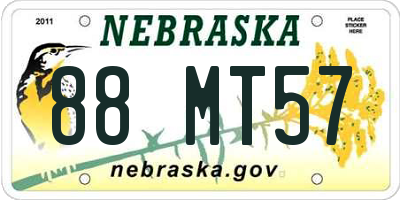 NE license plate 88MT57
