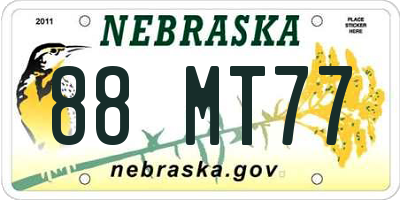 NE license plate 88MT77