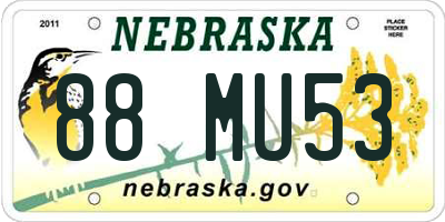 NE license plate 88MU53
