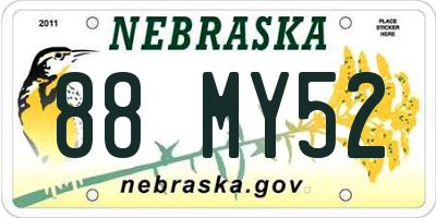 NE license plate 88MY52