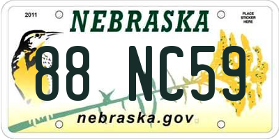 NE license plate 88NC59