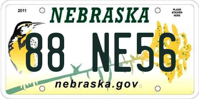NE license plate 88NE56