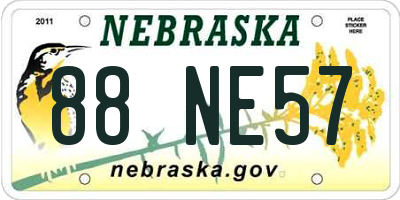 NE license plate 88NE57