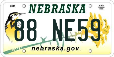 NE license plate 88NE59