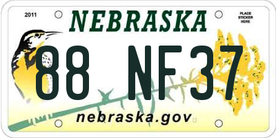 NE license plate 88NF37